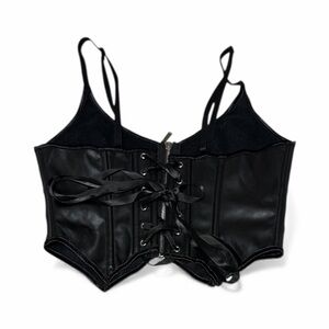 Hot Faux Leather Bustier Corset -small